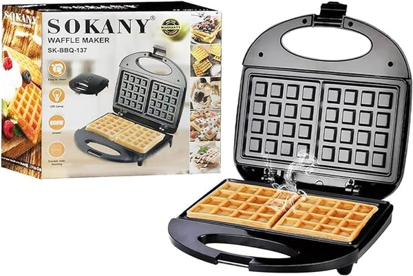 Sokany Easy Clean Multifunctional Electric Waffle Maker with Cool Touch Handle (SK-BBQ-137)