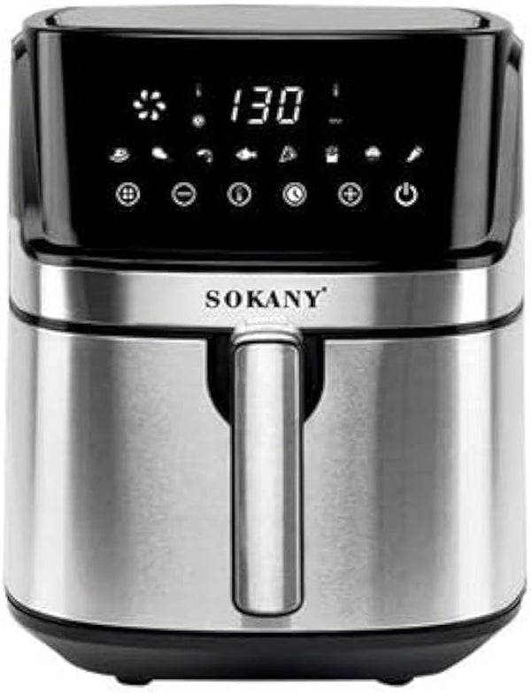 Sokany Smart Essential Air Fryer 1700 Watt, 8 Liter Capacity, Silver Bluetooth, 220V Supply Voltage, SK-8042, 8 Liter, 1700 Watt