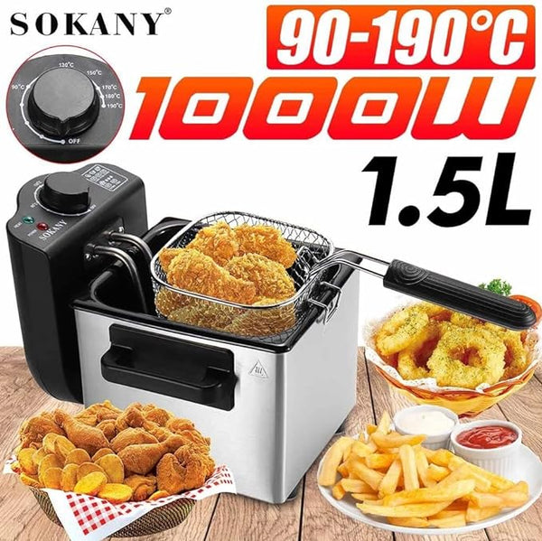 Sokany Deep Fryer, 1.5L WJ-804 (Silver)