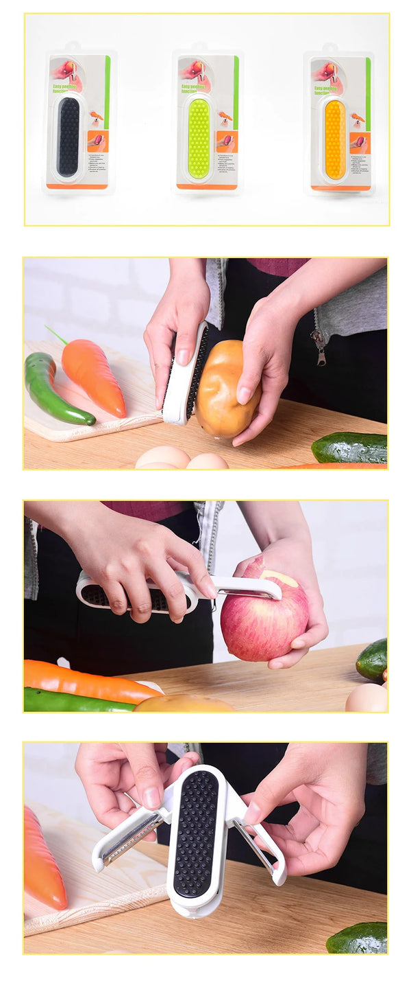Portable Folding Vegetable Peeler Cutter Potato Carrot Plastic Handle, Home Kitchen