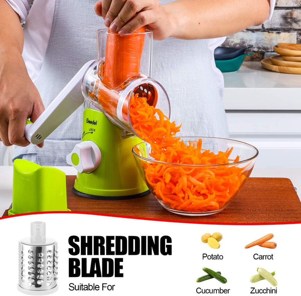 Easy to Clean Rotary Grater Slicer for Fruit,Vegetables and Nuts