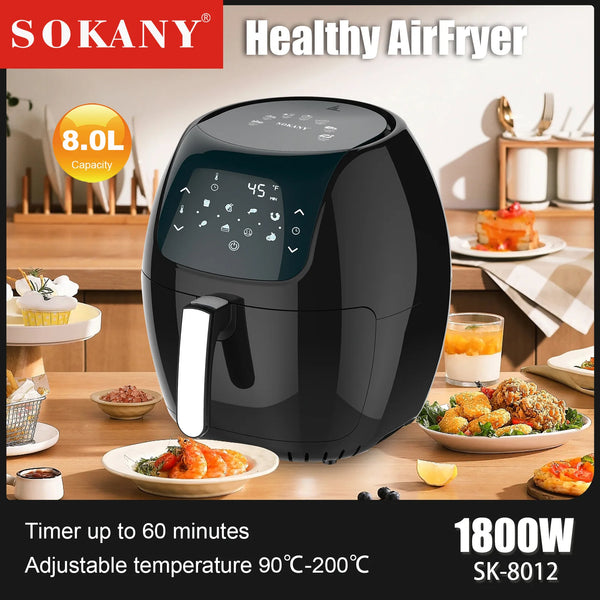 SK-8012 Touch Type Air Fryer 8L Large Capacity Household Electric Air Fryer 1800W Strong Power