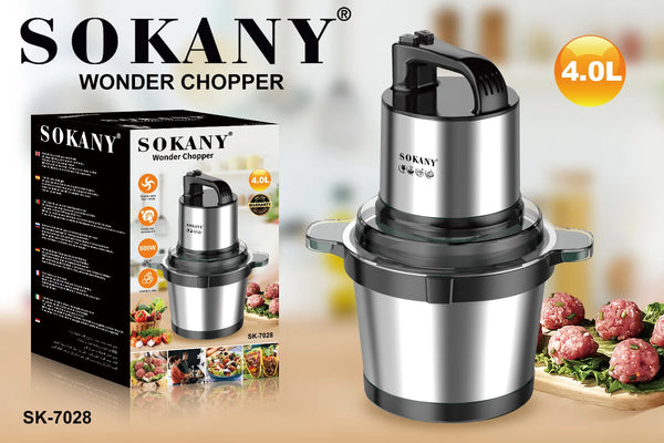 SOKANY7028 small meat grinder home automatic chopper electric cooking stuffing 4L