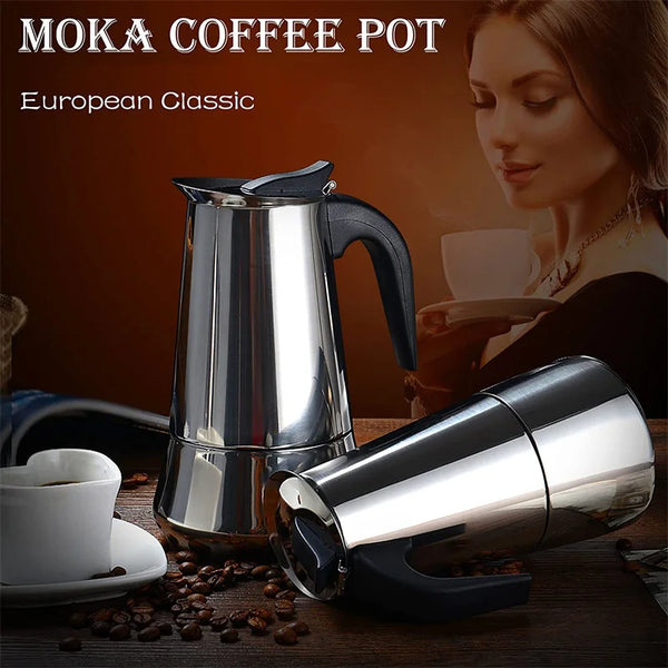 Coffee Maker Machine Moka Pot American Latte Electric Burner Italian Frenc