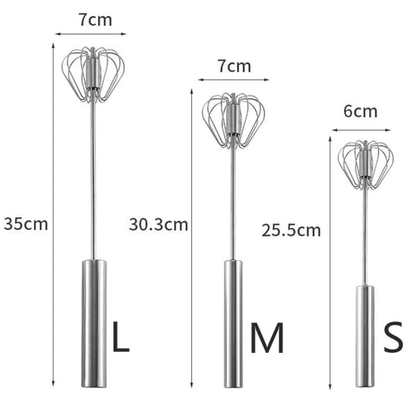 Semi-automatic Egg Beater 304 Stainless Steel Egg Whisk Hand Mixer