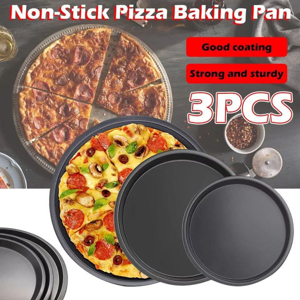 9/10/11/12-Inch Non-Stick Pizza Pan Carbon Steel Pizza Oven Tray Shallow Round